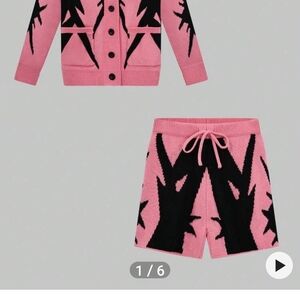 SHEIN Pink and Black Knit Set